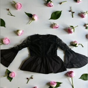 Black Embroidered Top by onWealth